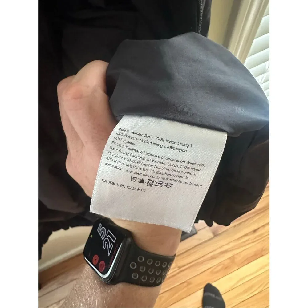 Lululemon &go Swing Trench Rain Jacket Size 12 Black Women’s